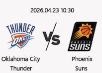 04/23 10:30 경기 NBA PO #연장포함# 오클라호마씨티 (-17.5) vs 피닉스