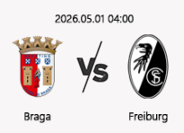 05/01 04:00 경기 UEL 브라가 (-0.5) vs 프라이부르크