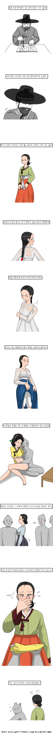 요즘 조선 부녀들의 옷은 요사스럽기 그지 없다.