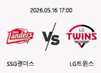 05/16 17:00 경기 KBO #연장포함# SSG랜더스 (+0.5) vs LG트윈스