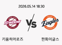 05/14 18:30 경기 KBO #연장포함# 키움히어로즈 (+0.5) vs 한화이글스