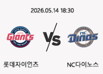 05/14 18:30 경기 KBO #연장포함# 롯데자이언츠 (+0.5) vs NC다이노스