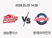 05/03 14:00 경기 KBO #연장포함# SSG랜더스 (-0.5) vs 롯데자이언츠