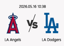05/16 10:38 경기 MLB #연장포함# LA에인절스 (+1.5) vs LA다저스