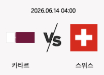 06/14 04:00 경기 FIFA 북중미 월드컵 카타르 (+1.5) vs 스위스