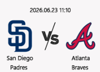 06/23 11:10 경기 MLB #연장포함# 샌디에이고 vs 애틀랜타