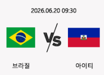 06/20 09:30 경기 FIFA 북중미 월드컵 브라질 (-2.5) vs 아이티