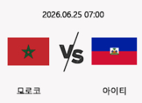 06/25 07:00 경기 FIFA 북중미 월드컵 모로코 (-2.5) vs 아이티