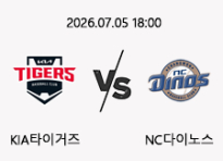 07/05 18:00 경기 KBO #연장포함# KIA타이거즈 (+0.5) vs NC다이노스