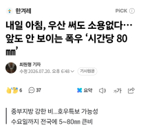 내일 아침, 우산 써도 소용없다