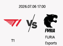 07/06 17:00 경기 MSI #BO.5# T1 (-2.5) vs FUR