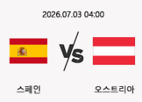 07/03 04:00 경기 FIFA 북중미 월드컵 스페인 (-1.5) vs 오스트리아
