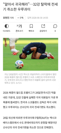 우루과이 한테 배워라 축협