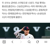 롯데 라인업