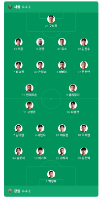 서울 강원 라인업