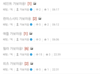 오늘 믈브는 5개 3승2패네요