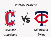 7/24 02:10 경기 MLB #연장포함# 클리블랜드 vs 미네소타