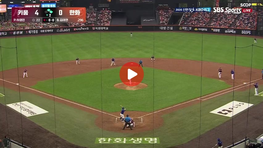 1사 12루였지만 병살로 이닝 종료하는 한화
